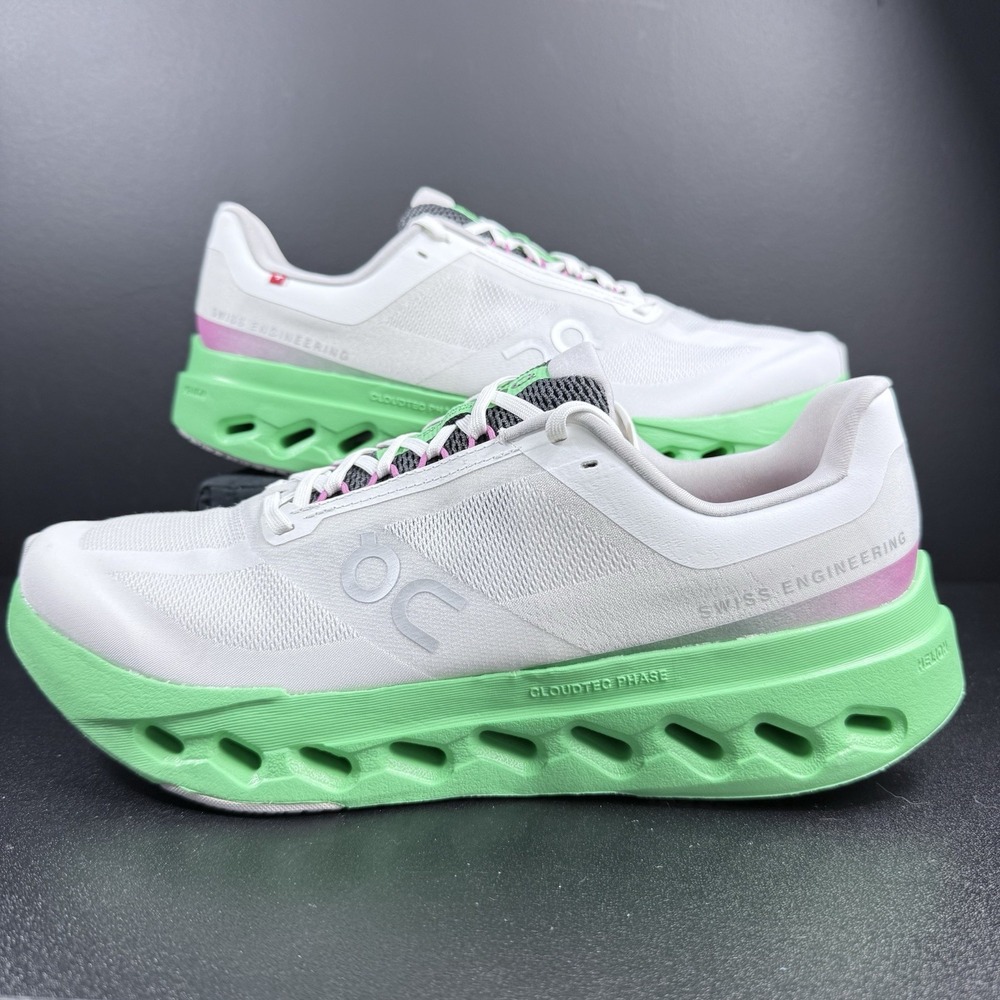 On Cloudsurfer Next Mens Running Shoes Sz 10 Wolf Honeydew Green‎ Pink Sneakers